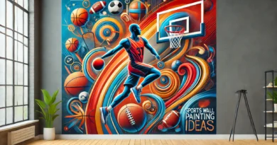 sports wall painting ideas